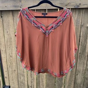 An XL LE CHATEAU Multi Coloured Embroidered Flowing Blouse ~6463-001